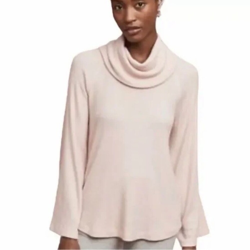 Anthropologie Pink Cowl Neck Sweater